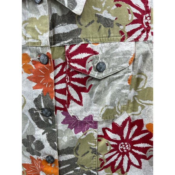 SO Blue By Sigrid Olsen Womens Jacket Coat Multicolor Floral Flap Pockets S - Picture 6 of 7